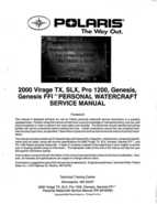 2000 Polaris Virage TX, SLX, Pro 1200, Genesis, Genesis FFI Personal Watercraft Service Manual