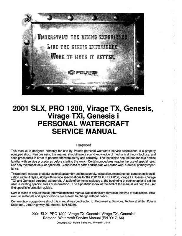 2001 polaris virage tx service manual